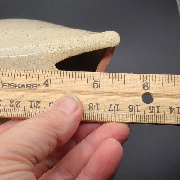 Studio Art Pottery Whimsical Smiling Cat Blue Collar Candle Holder Luminary - Picture 7 of 7